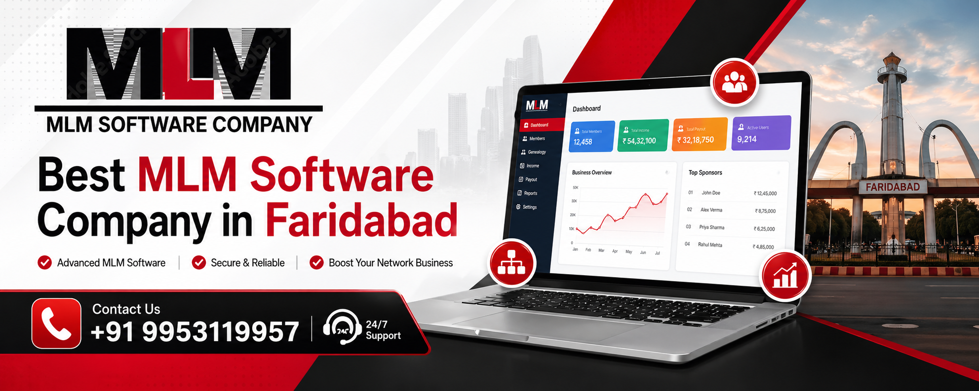 Do You Provide Local Support for MLM Software in Faridabad?